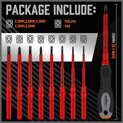Insulated 10-Piece Electrician Screwdriver Set 1000V