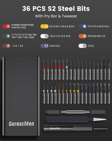 39-in-1 Precision Screwdriver Set with S2 Steel Bits & Magnetic Case – Mini Repair Tool Kit for Laptop, Phone, MacBook, PS5, Xbox, Watches & Electronics UK