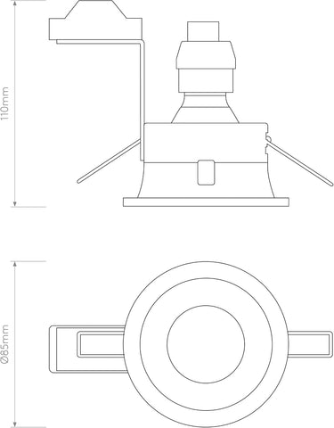 Minima round Fixed IP65 Bathroom Downlight - IP65 Rated - (Matt Black), GU10 Lamp, Designed in Britain - 1249017 - 3 Years Guarantee