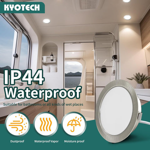 LED Furniture Lights 230V, 4W LED IP44 G4 20Mm Recessed Spotlights for Flat Furniture 3000K/4000K/6000K Kitchen Hood, Bathroom Recessed Spotlight (Nickel, Set of 6)