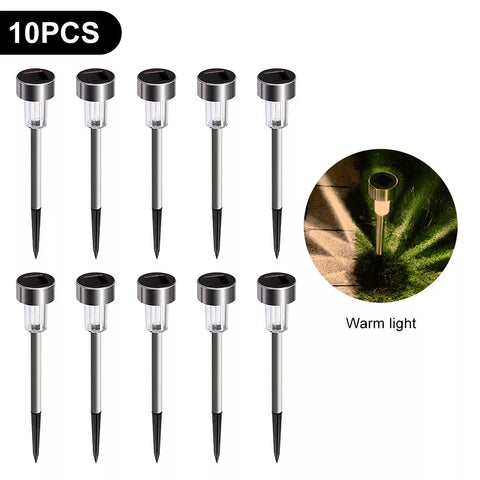10Pcs Solar Power LED Stake Lights – Waterproof Outdoor Garden Lights