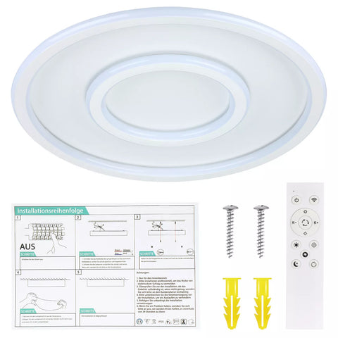 Buy round LED Ceiling Light – Modern Chandelier with White Frame