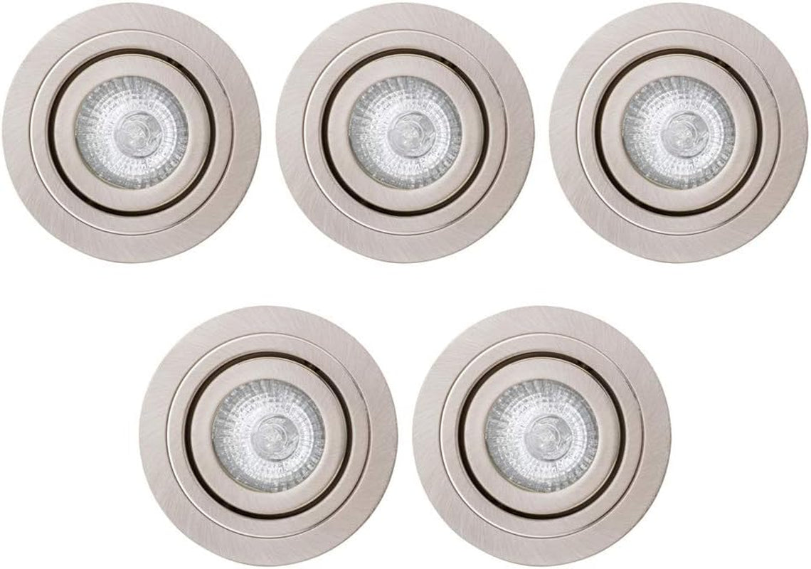 Circular IP65 Recessed Downlights, Matte White | Pack of 2, Bathroom, Tiltable, GU10