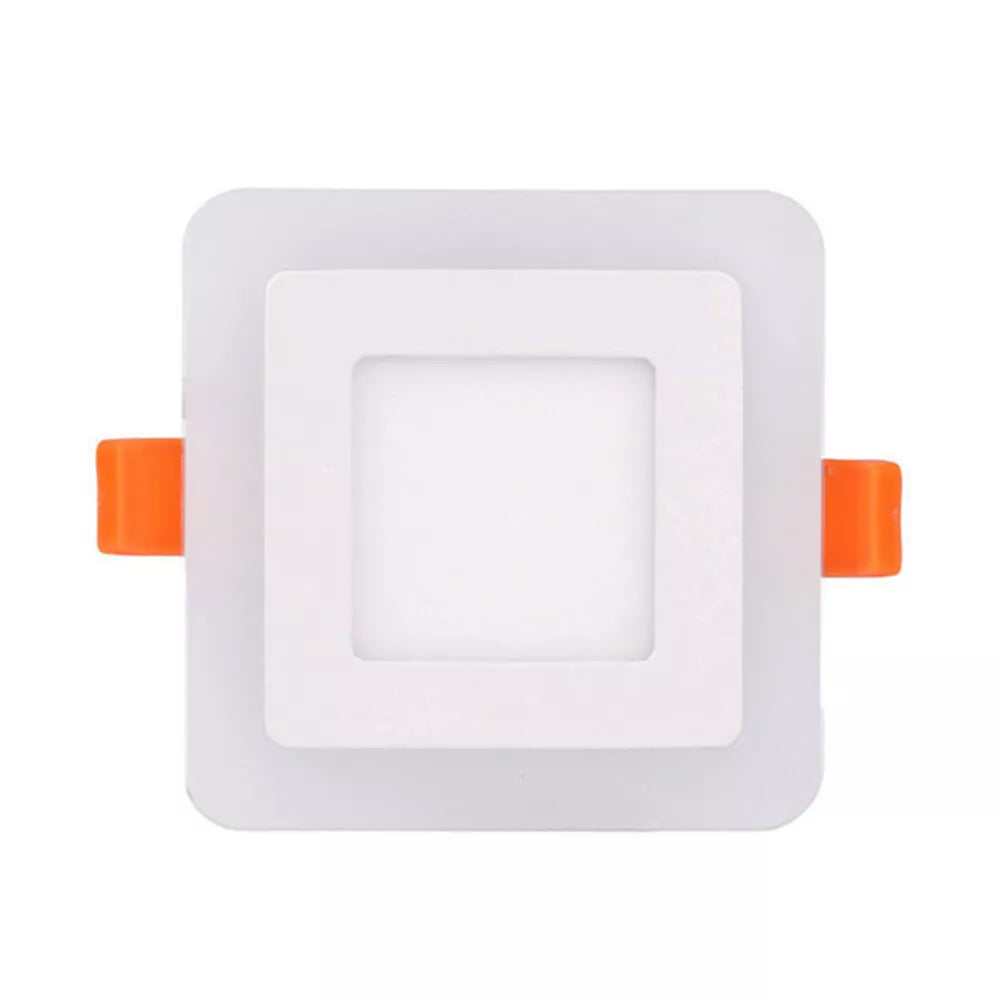 6W+3W LED Recessed Flush Mount Blue Edge-Lit Panel Light Round / Square Downlight