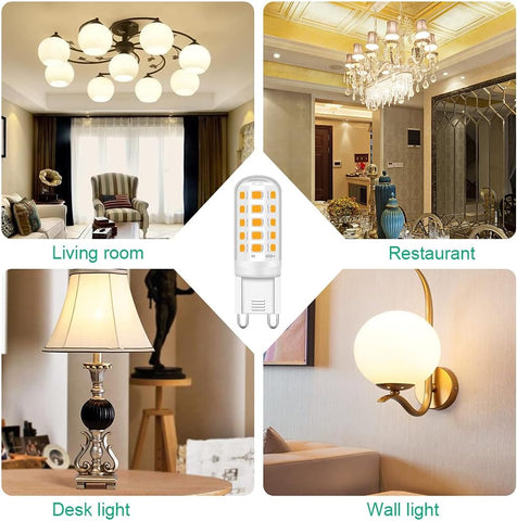 G9 LED Light Bulbs 5W, Warm White, 40W Halogen Equivalent, 6-Pack, 3000K, Energy Saving