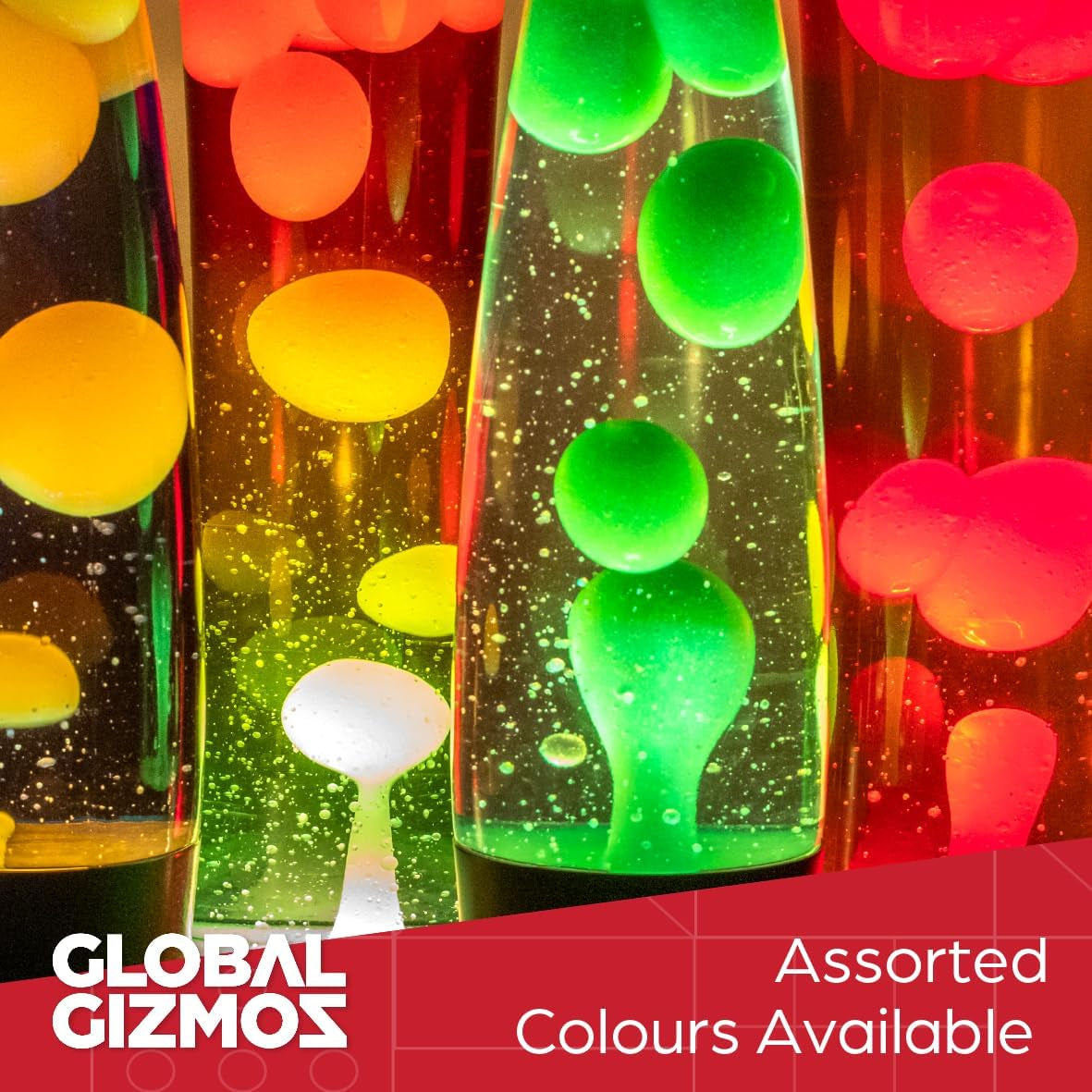 16” Rainbow Lava Lamp, 40Cm Tall | Retro Nostalgia, Calming & Relaxing Motion Wax Light, Decorative Illumination, Sensory Light, Mains Operated