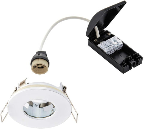 Saxby 79978 Speculo round Matt White Bathroom IP65 7W GU10 Fire Rated Downlight