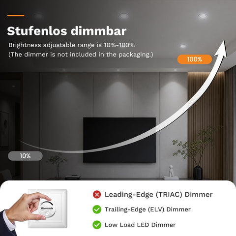 LED Fire Rated Downlights, 5W IP65 Waterproof Bathroom Spotlights, Dimmable 6000K Cool White Recessed Ceiling Lights for 70-75Mm Cut Out, AC220V-240V 4 Pack