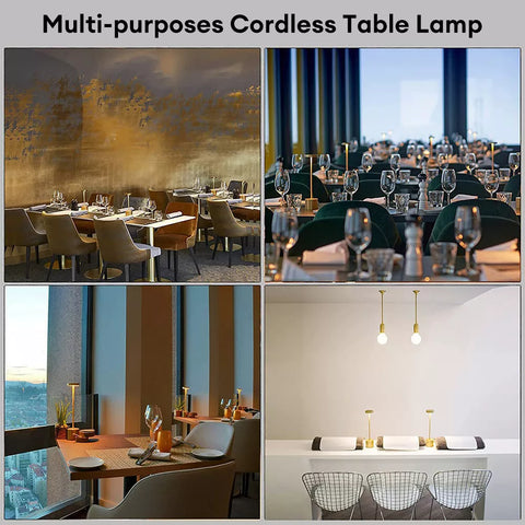 Cordless Metal LED Touch Table Lamp – Rechargeable Desk Light for Home & Office