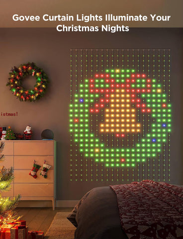 Govee Smart LED Curtain Lights 1.5x2m, 520 RGBIC – Waterproof App-Controlled Decorative Lights for Bedrooms, Parties & Outdoor Spaces - Turn Blank Walls Into Your Own Little Light Show