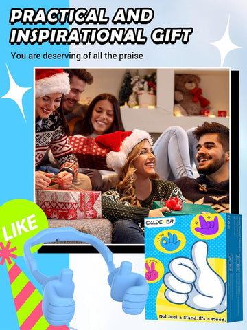 Macaron Blue Thumbs Up Phone Stand – 360° Rotating Lazy Desk Holder