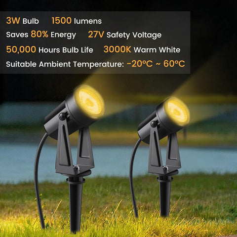 4 Pack 14M/46FT Garden Lights Mains Powered with Adapter