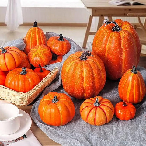 7Pcs Artificial Pumpkin,Fake Pumpkin,Autumn Decoration for Thanksgiving Halloween Christmas