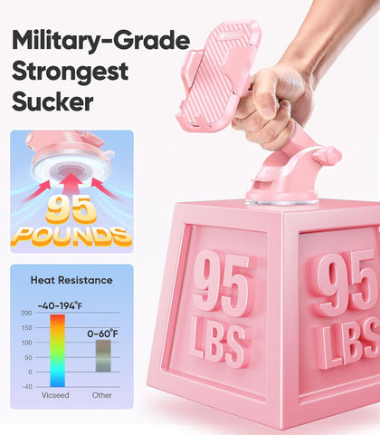 Rally Racing-Grade 3-in-1 Car Phone Holder Pink