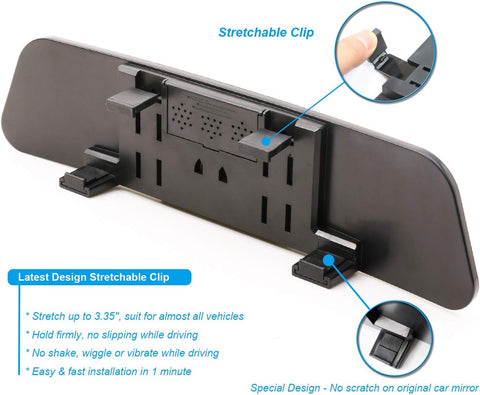 KITBEST 11.8 Inch Anti Glare Wide Angle Rearview Mirror