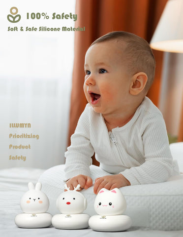 Night Light for Kids – Cute Soft Glow Kitten Night Lamp, Rechargeable Silicone LED Bedside Light with Timer, Portable Touch Sensor Nightlight for Children, Toddlers, Girls, Bedroom & Nursery