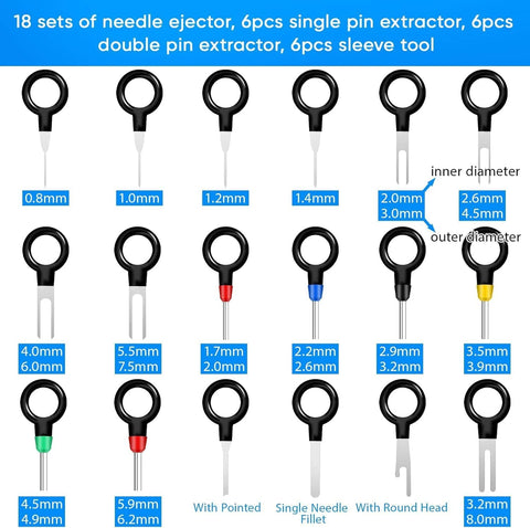 82PCS Terminal Removal Tool Kit Depinning Tool Set – Electrical Connector Pin Extractor Wire Terminal Release Tools for Automotive & Household Devices