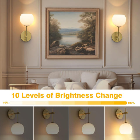 LABOREDUCER Rechargeable Wall Light 2-Pack Gold