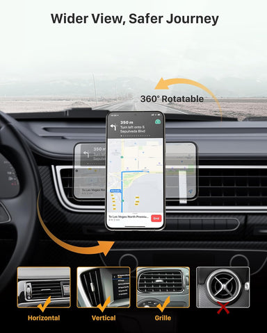 YOSH Magnetic Car Phone Holder Air Vent Mount for iPhone Samsung