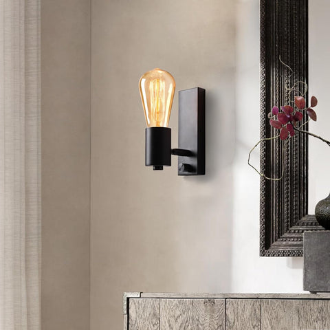 Black Dimmable Industrial Wall Lights with Switch 2 Pack