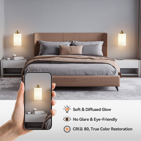 Gold Glass Cylinder Wall Light E27 Hardwired Sconce