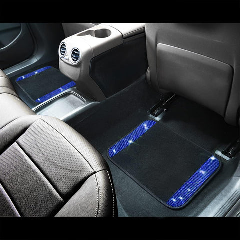 Bling Diamond Car Floor Mats with Anti-Slip PVC Heel Pad