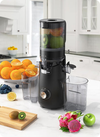 Slow Masticating Juicer 300W 5.3" Wide Chute 1.8L Auto-Feed Extractor