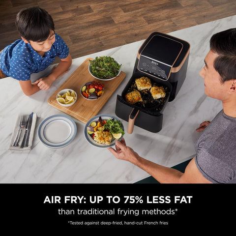 Air Fryer MAX PRO 6.2L – Family Size Digital Air Fryer with Non-Stick Drawer, Bake, Roast, Fry, Dishwasher Safe – Black & Copper