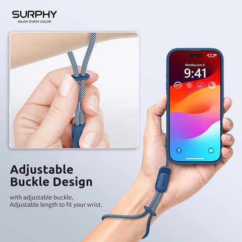 SURPHY Wrist Strap Lanyard for Phone 2 Pack Adjustable Blue Jay & Grey