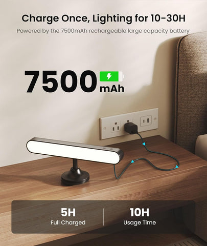 FULNIX Rechargeable LED Wall Lights 2 Pack Black