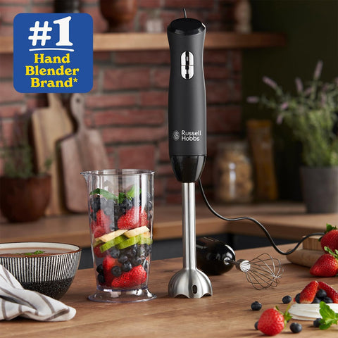 Desire 3-in-1 Electric Hand Blender 500W – Mini Chopper, Whisk & Stick Blender Set with Beaker & 500ml Bowl – Stainless Steel