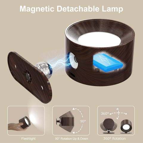 Battery Operated Wall Lights Wall Lamp with Remote Control Dimmable with Rechargeable Batteryfor Living Room Dark Brown Color 1 Pcs