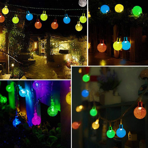 Lezonic Solar Fairy Lights Outdoor Waterproof 50 LED Multicoloured String Lights – 8 Lighting Modes, Auto On/Off, IP65 Garden Fairy Lights for Patio, Wedding & Party Decorations
