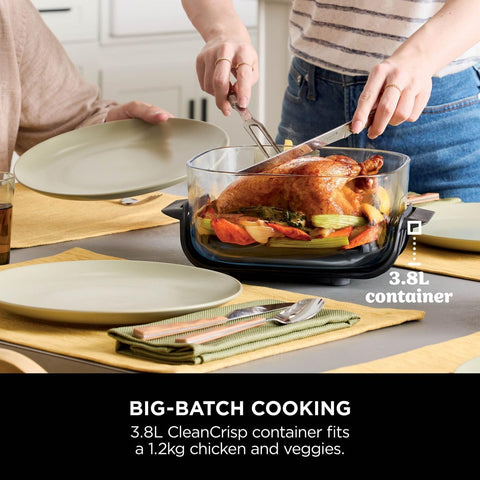 CRISPi 3.8L Portable Air Fryer 4-in-1 | Air Fry, Roast, Keep Warm & Recrisp | Compact Space-Saving Design | 1700W | Stone
