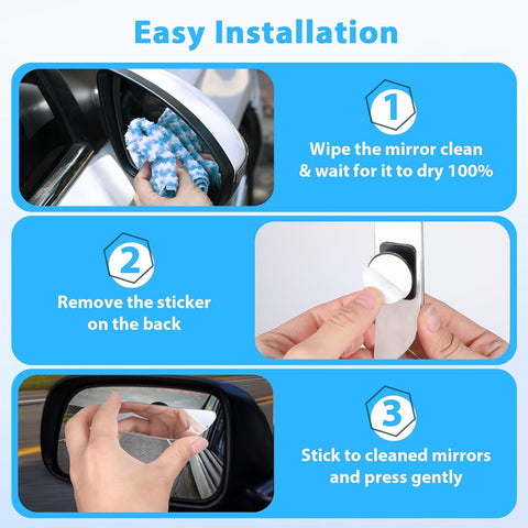 2 Pack 360° Adjustable Convex Blind Spot Mirrors – Wide Angle Rear View