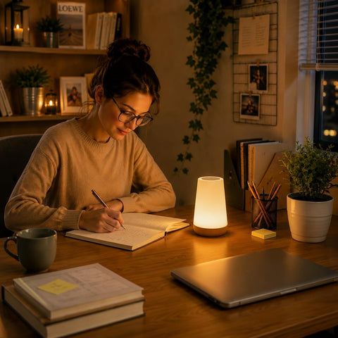 Ledivion LED Touch Bedside Table Lamp – RGB Colour Changing Rechargeable Night Light with Remote Control, 5 Brightness Levels & Timer