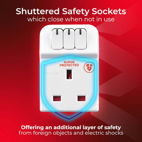 3 socket plug adaptor UK

