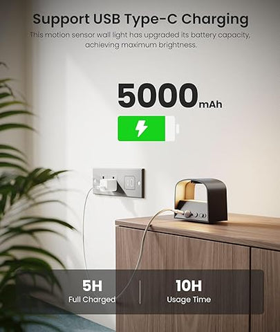 4 Pack Wireless Motion Sensor Wall Light - 5000mAh Rechargeable LED with Remote Control 600LM