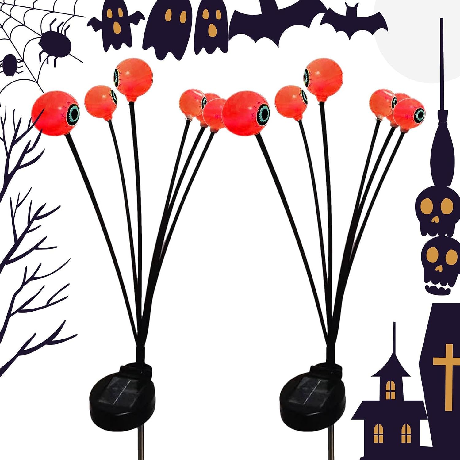Halloween Eyeball Lights Waterproof Festive Outdoor Pathway Stakes