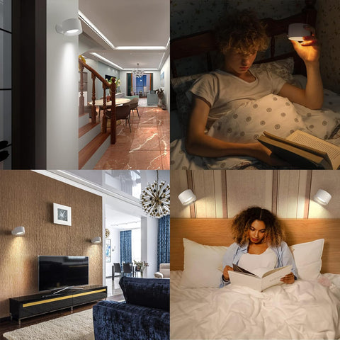 LED Wall Lights with USB Charging Port 1 Pcs Reading Light, Dimmable Touch Control 3 Brightness Levels Wall Spotlights 360 Free Rotation Bedside Sconce Lamp for Bedroom White