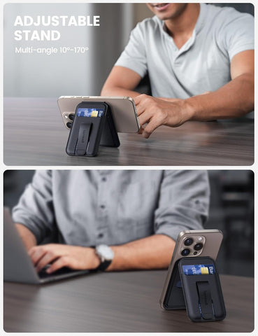Magnetic Phone Wallet Stand with Card Holder