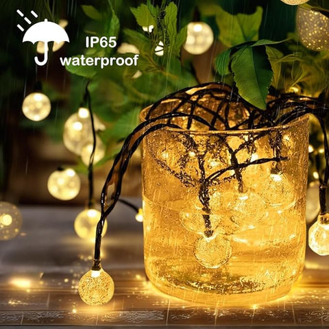 Solar LED String Lights - 150 Crystal Ball Fairy Lights 72ft