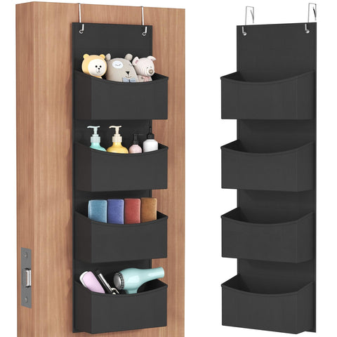 Lifewit Over The Door Storage Organiser – 4-Shelf Hanging Wardrobe Storage, Grey