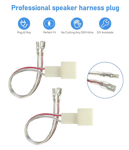 Car Front Rear Door Speaker Wiring Harness Connector Plug Replacement for Toyota 2000-2019 Camry 4Runner Tundra FJ Cruiser,Subaru WRX STI 2012-2019,Mitsubishi 2002-2020 Speaker Wire Adapter Cable,4PCS