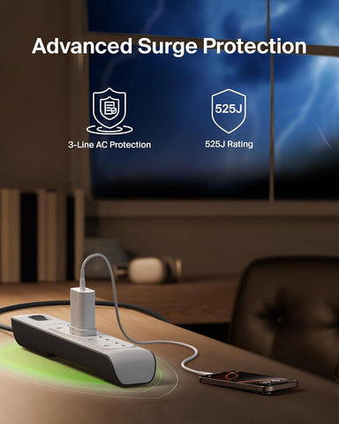 Belkin 4-Way Surge Protection Extension Lead 2m – White Power Strip with 4 Outlets – Keep Your Everyday Electronics Connected with Greater Peace of Mind