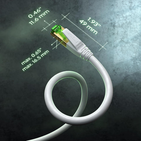 KabelDirekt – Cat 7 Network Cable – 25m – 10 Gigabit LAN Cord & Ethernet Cable – Available in 0.25-30m (suitable for high-speed networks, PC, gaming, switch, router and modem, RJ45 – white)