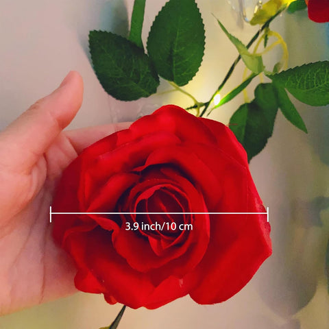 Rose Vine String Lights with Timer, 6.56ft Artificial Flower Garland LED Lights for Indoor Wedding, Party and Home Decoration