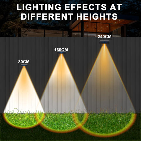 Solar Fence Lights Outdoor Wall Lights 4 Pack – 3 Color Modes, IP65 Waterproof Solar Garden Lights for Patio, Yard & Fence