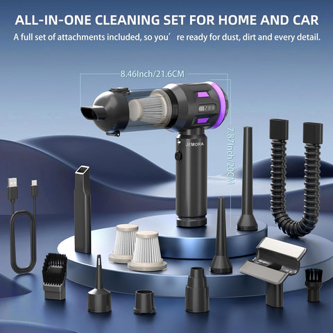 JEMORA Handheld Vacuum Cleaner Black 22000Pa Cordless Car & Home