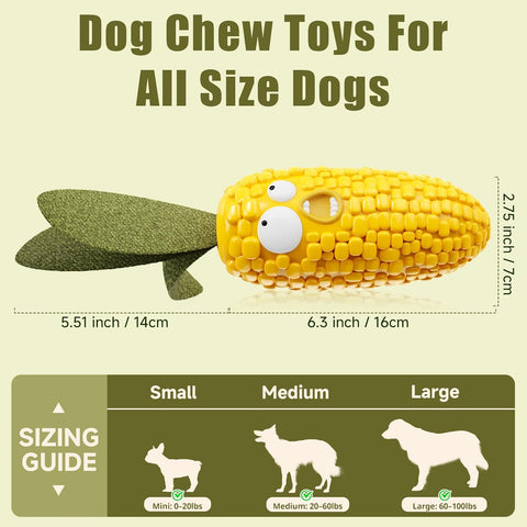 Dog Corn Chew Toy with Built-In Squeaker
